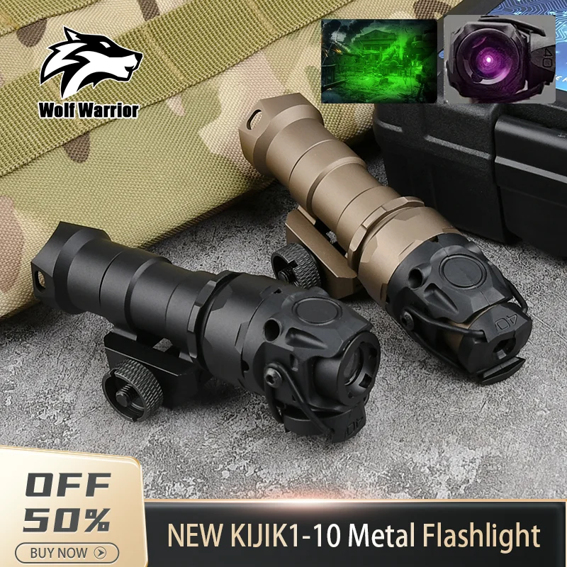 

New MEY KIJI K1-10 IR Enhanced Lighting Tactical Flashlight for Air Gun Hunting 20mm Track