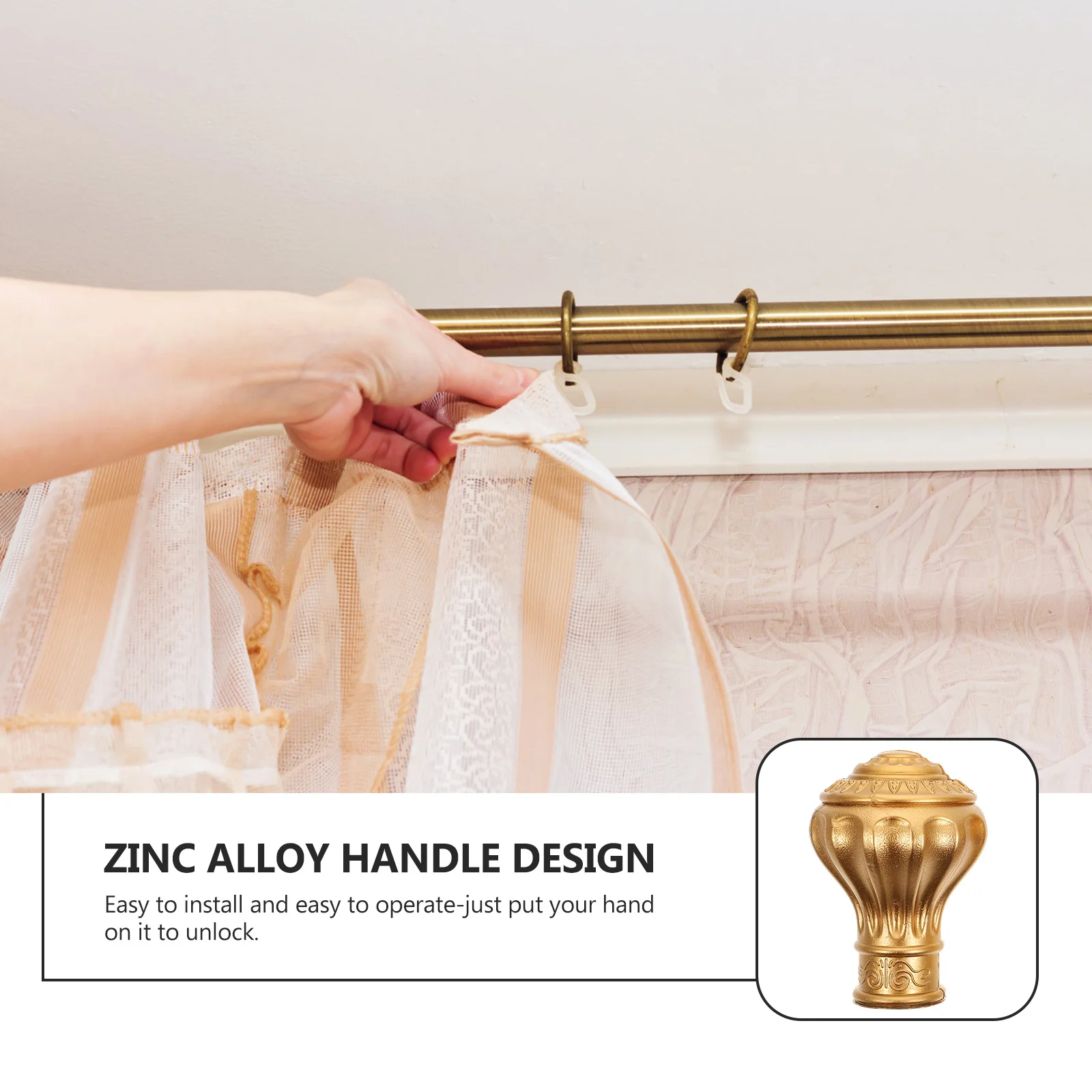 

12Pcs Curtain Rod Ends Roman Finials Wear Resistant Elegant Curtain Pole Decorative Home Office Roman Rod End Home Decor