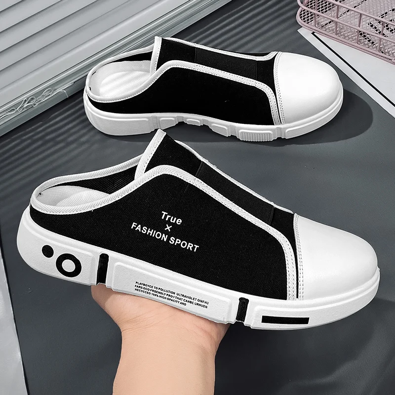 

High Quality Comfort Casual Shoes for Men Trend Beach Sports Shoes Low Tops Breathable Lightweight Men Closed Toe Half Slippers