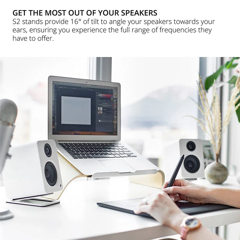 AC56-Desktop Sound Stand Base Shock Absorption And Improved Sound Quality Speaker Bracket For Computer Speaker