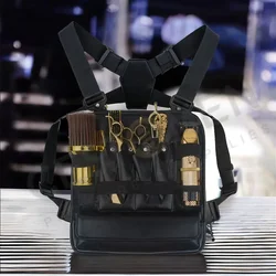 La più recente borsa per pettorali funzionale alla moda in pelle Hair Stylist Barber Storage Chest Bags borse professionali per forbici