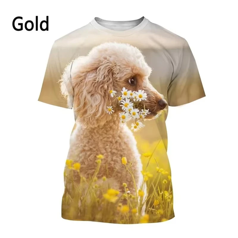 

3D Cute Animal Poodle Printing T Shirt Children Fashion Funny New Summer Streetwear Short Sleeves Harajuku Kawaii Clothing Top