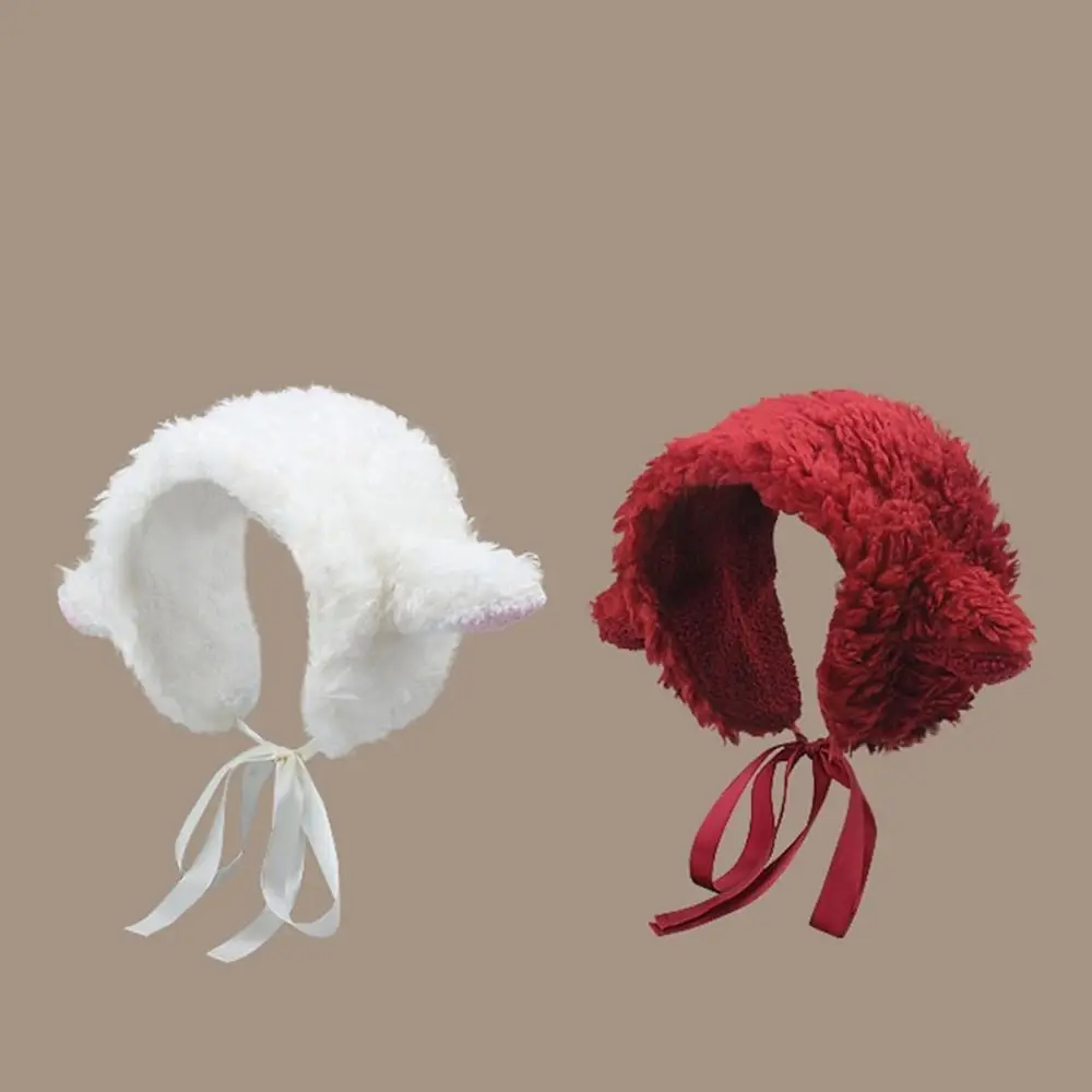 Hot Furry Lamb Ear Warm Headband With Earflaps Cute Ear Warmer Sheep Ear Soft Winter Ear Muffs For Head Wrap