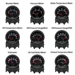 12V Car Gauge 52mm Water Temp / Oil Temp / Voltmeter / Oil Press BAR PSI / Vacuum / Boost Gauge / Air Fuel Ratio / EGT Gauge