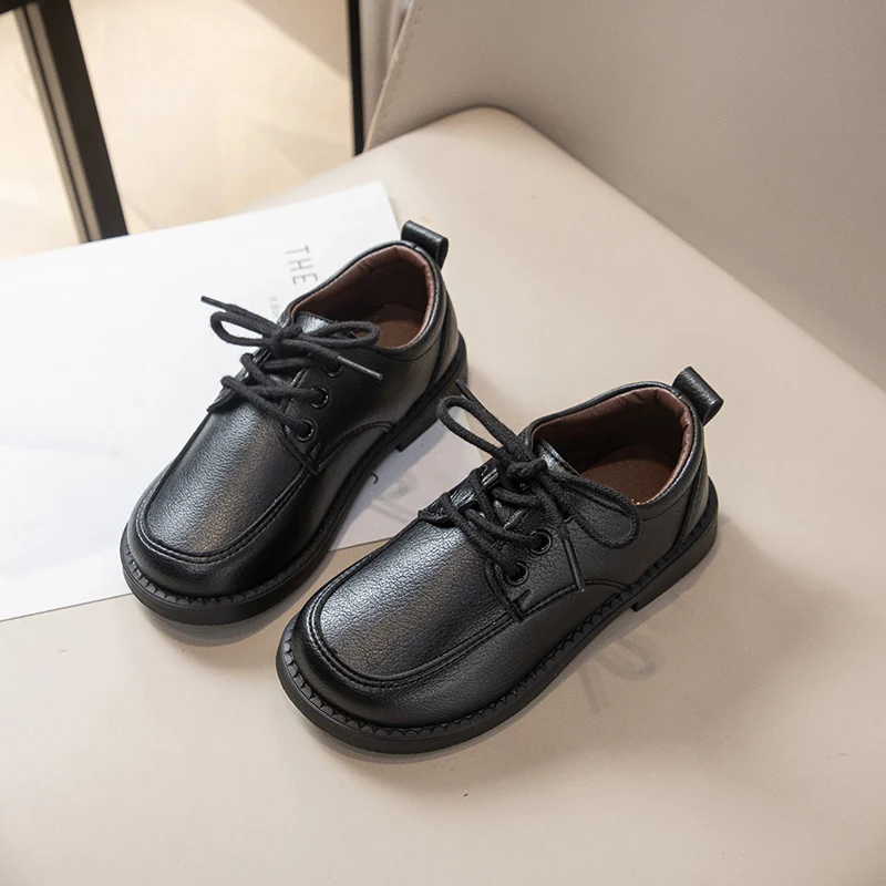 JGSHOWKITO Frühling Herbst Kinder Lederschuhe Neue Schwarze Jungen Schuluniform Flache Schuhe Lässige Mode Kinder Formelle Anzugschuhe – Detail 10