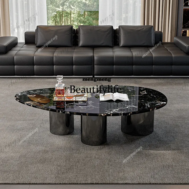R134 Italian minimalist special-shaped marble coffee table light luxury household modern simple living room creative coffee tabl