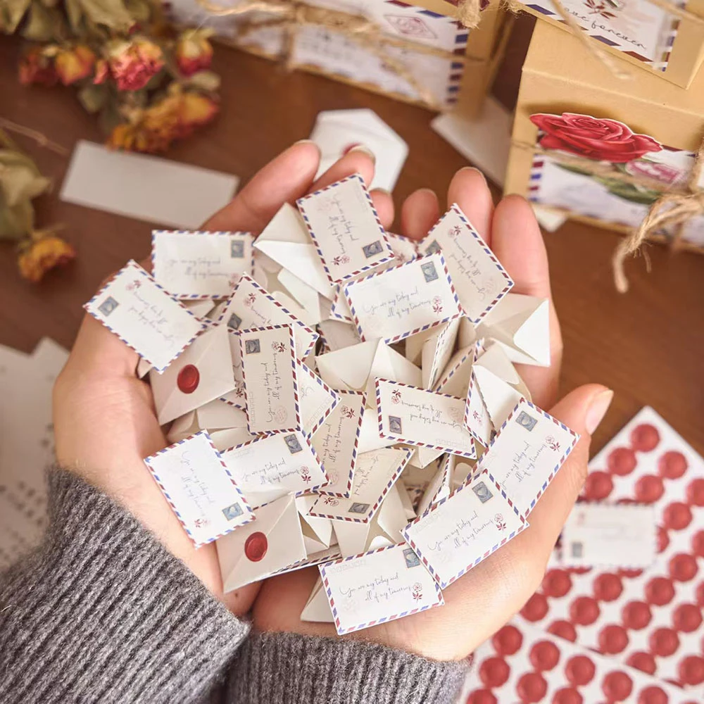 60PCS DIY Creative Mini Paper Envelopes, Couple Confession/Proposal Notes, Express Feelings, Holiday Greetings