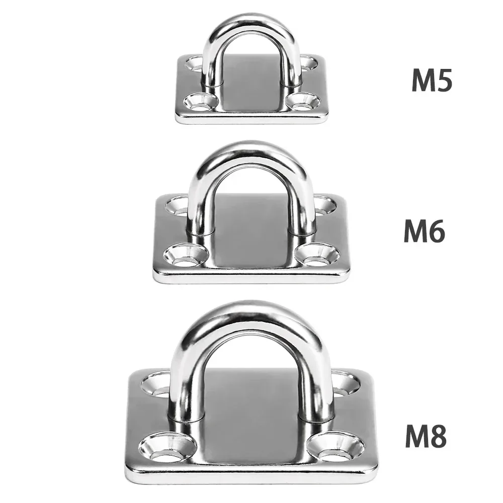 2026 4PCS 304 Stainless Steel Square Hook Gasket Hook Ceiling U-Shaped Heavy-Duty Hook Yoga Hammock Bracket Tool