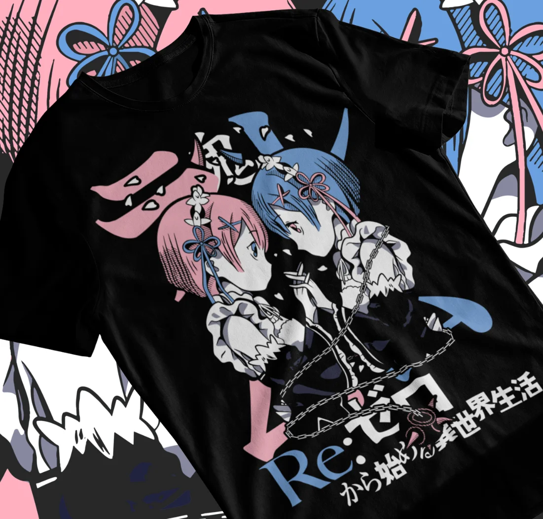 Camiseta Rem Re Zero, Subaru, Japonês, Cute Re Zero Ram, Camiseta macia com gráfico unissex