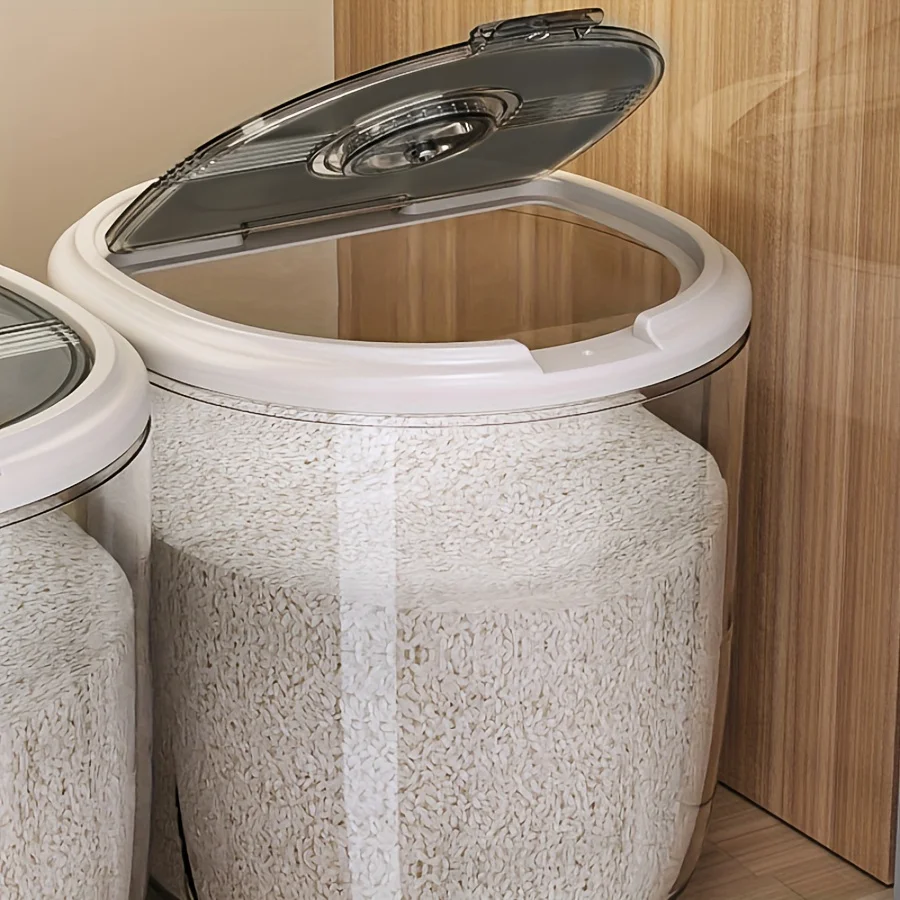 

Large Capacity Airtight Rice Dispenser - Moisture-Proof & Insect-Resistant Clear Plastic Food Storage Container for Kitchen
