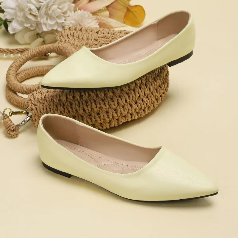 Fashion Summer Solid Color Flat Sandals Shallow Mouth Pointed Toe Lightweight Non-Slip Breathable Casual Women's Shoes