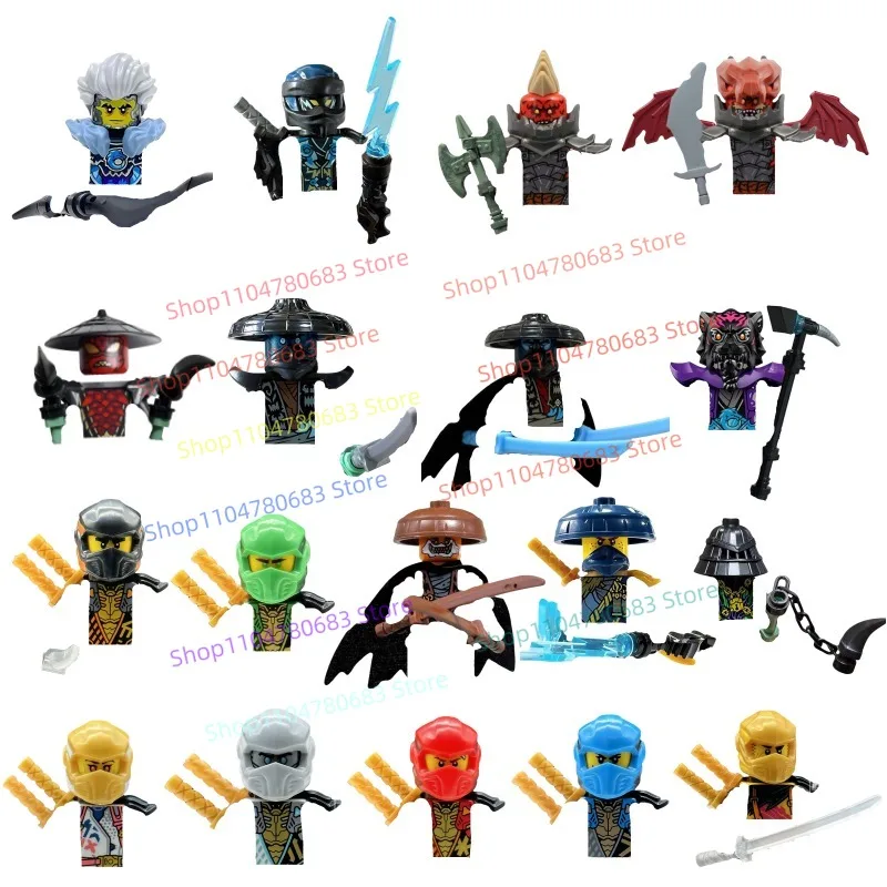 MOC اللبنات عناصر ماستر الشرير المحارب شخصية صغيرة النينجا التجمع نموذج تمثال الموسم 19 أنيمي التلفزيون ديكور لعبة هدية