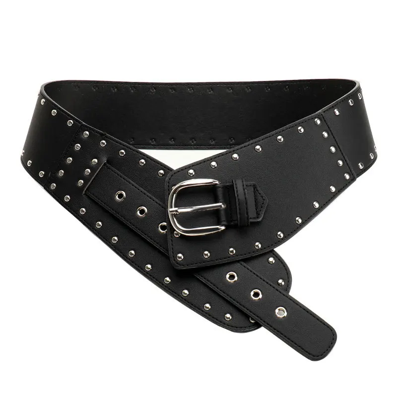 Sabuk Punk Terbaru 2025 - Ikat Pinggang Gothic untuk Wanita, Cincher Kulit Vintage, Sabuk Kuat untuk Jeans, Korset, Rok