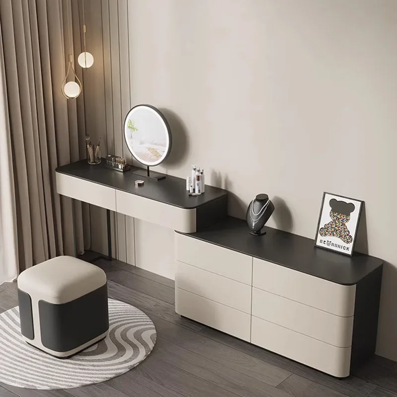 

Lights Mirror Dressing Table Cosmetic Computer Shelves Women Dressing Table Bathroom Meuble De Chambre Set Bedroom Furniture