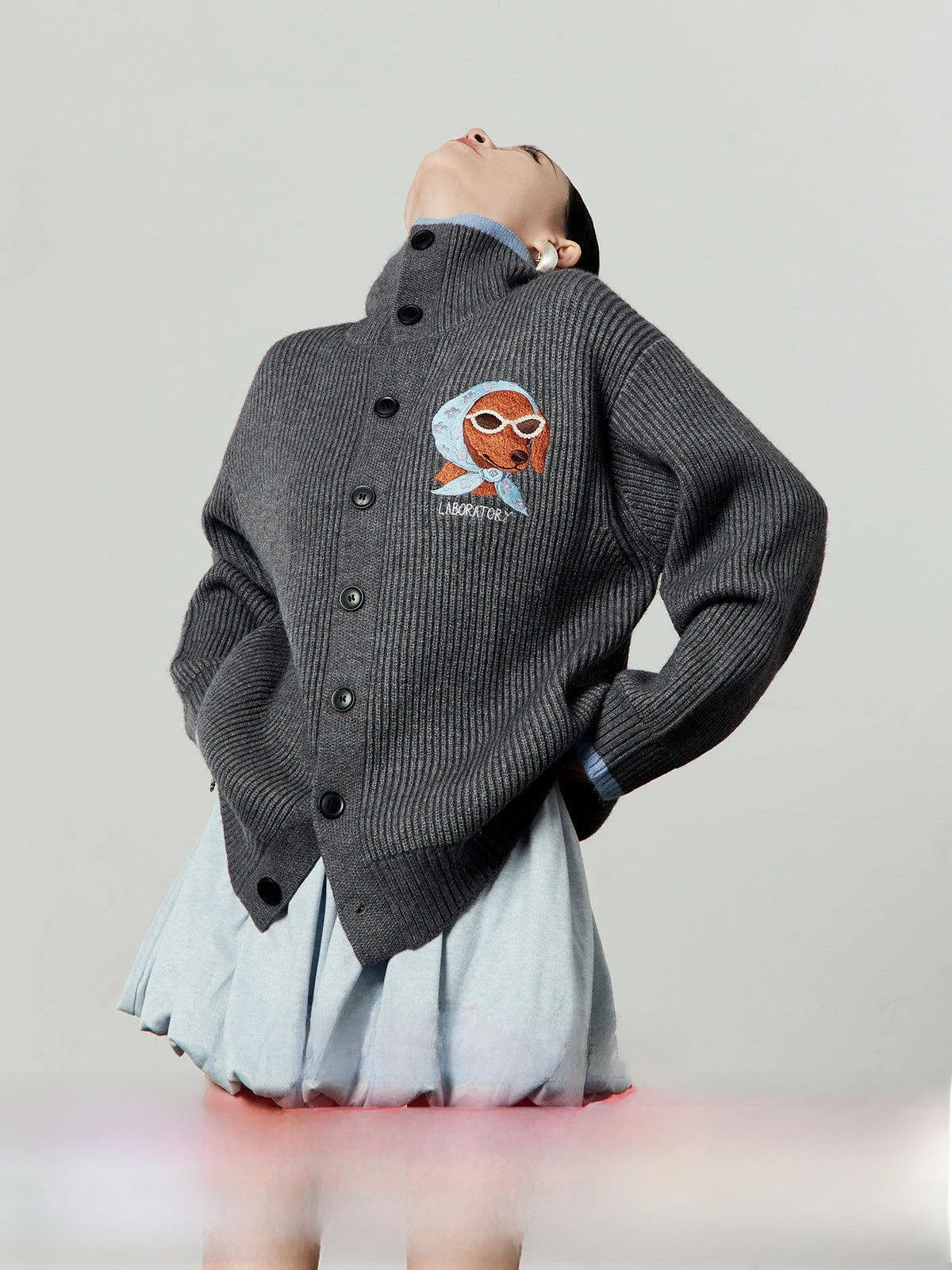 

Женский вязаный свитер Deep ey свободного кроя, осенне-зимний, новый, с принтом собаки, повседневная верхняя одежда, комфортный теплый кардиган