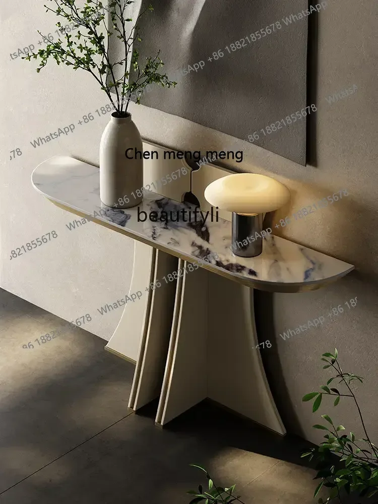 

ss 8350 Stone Plate Console Tables Light Luxury Side View Table Wall Large Apartment Modern Art Console Lobby a Long Narrow Tab