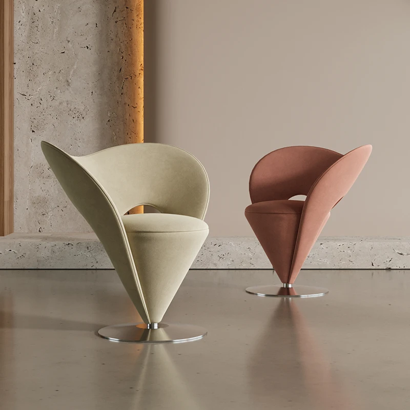 

Italian Simple Home Modern Minimalist Back Chair Hotel Leisure Stool Makeup Chair Bar Chair Rotating Dressing Stool