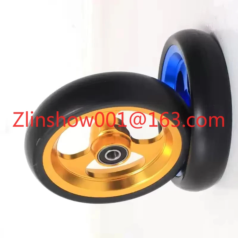 120mm diameter 5-inch wheelchair front wheels, casters, high-speed silent PU solid tires, wheelchair accessories