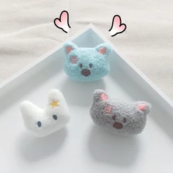 Plush Cute Bear Rabbit Brooch Pin Women Girls Fluffy Candy Keychain On Bag Female Wedding Party Gift