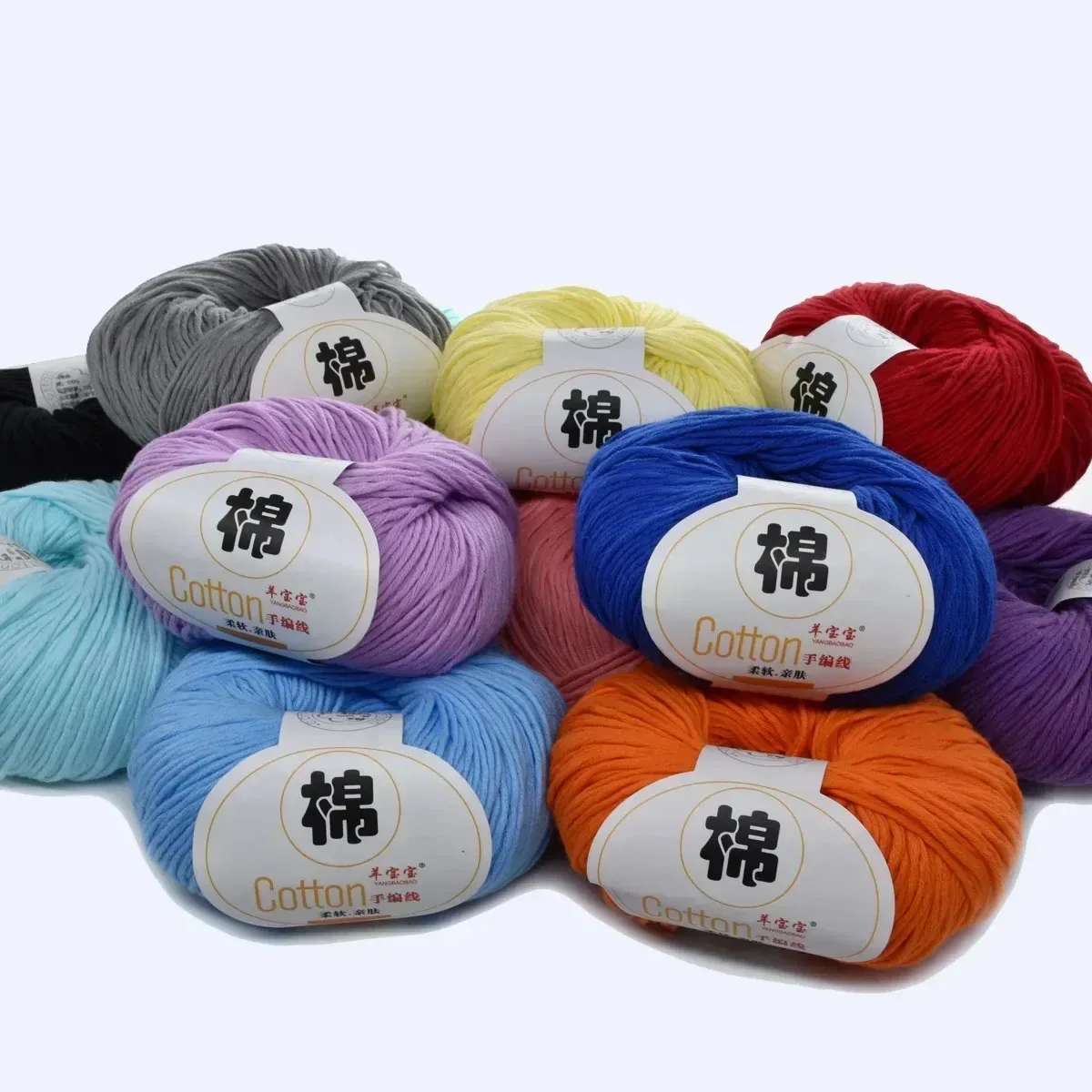 100% Cotton Yarn Soft Combed Hand Knitting Crochet Natural Pure Color Thread Smooth Yarn 50g 125m/137yd 1pcs