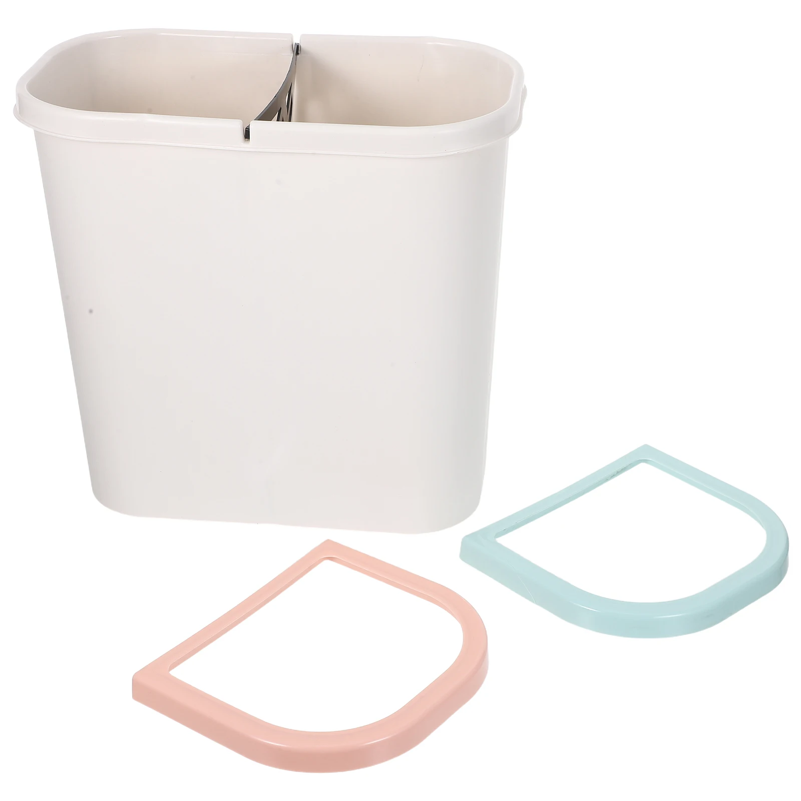 

Dry Wet Sorting Garbage Can Dual Compartment Trash Bin Narrow Slim Plastic Waste Basket For Kitchen Bathroom Indoor Recycling