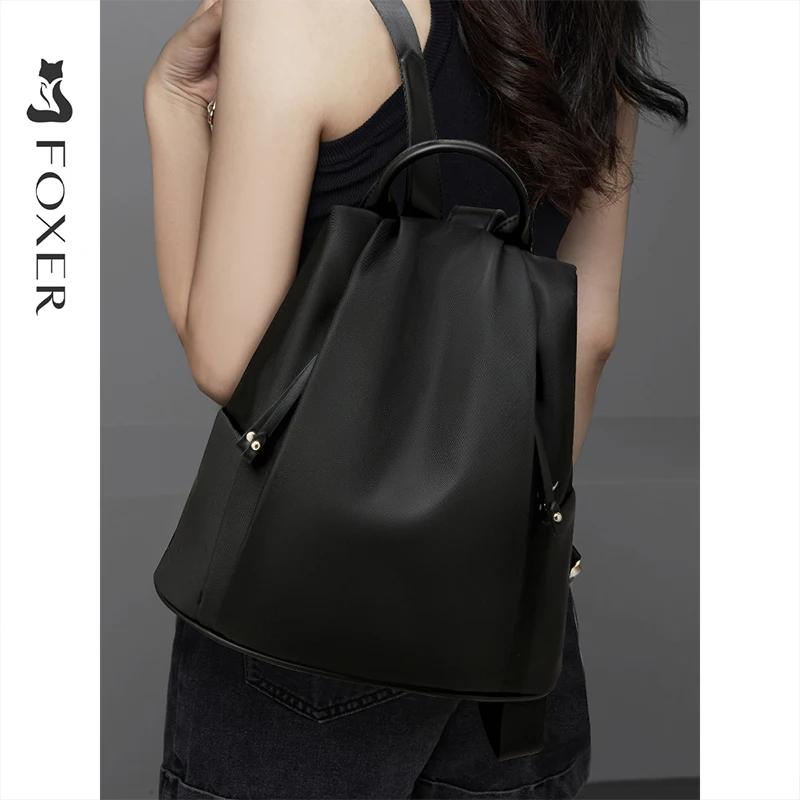 FOXER 生地バックパック女性のための 2025 ファッショントップハンドル女の子のショルダー通学財布大学生のためのギフト