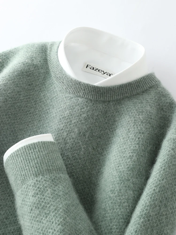 

Choice New Men's O-neck 100% Cashmere Sweater Basic Long Sleeve Pullover Jacquard Sweater Autumn Winter Cashmere Knitwear Tops