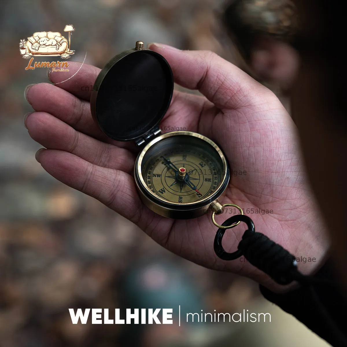 WELLHIKE Collector's Edition Decorative Charm Vintage Adventure Outdoor Camping Compass Compass Holder Charm