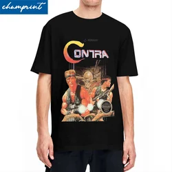 NES Contra Cover T Shirts for Men Women 100% Cotton T-Shirts Round Neck Retro Video Game Tees Short Sleeve Clothes Gift Idea