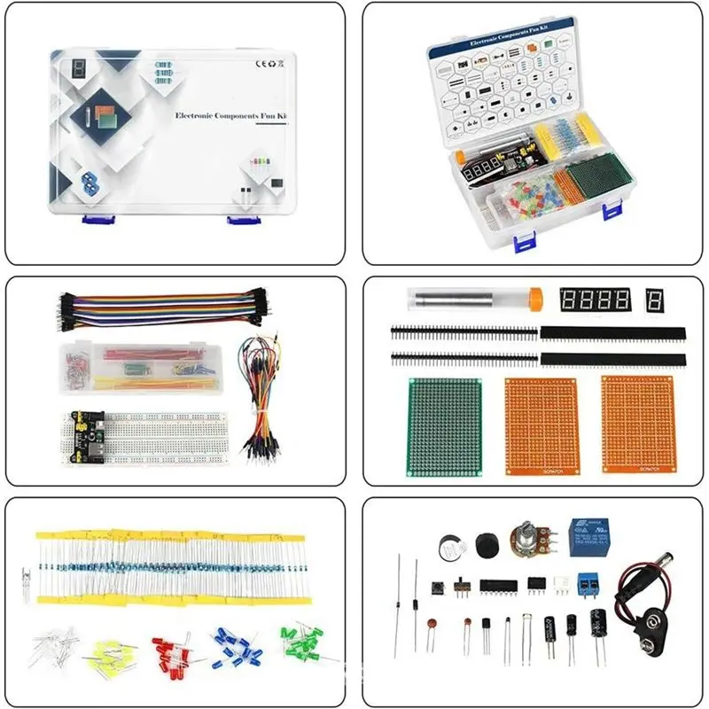 FFYY-ESP32/ESP8266 Electronie Components Kit Fun DIY Starter Kit With Power Supply Module Breadboard For R3