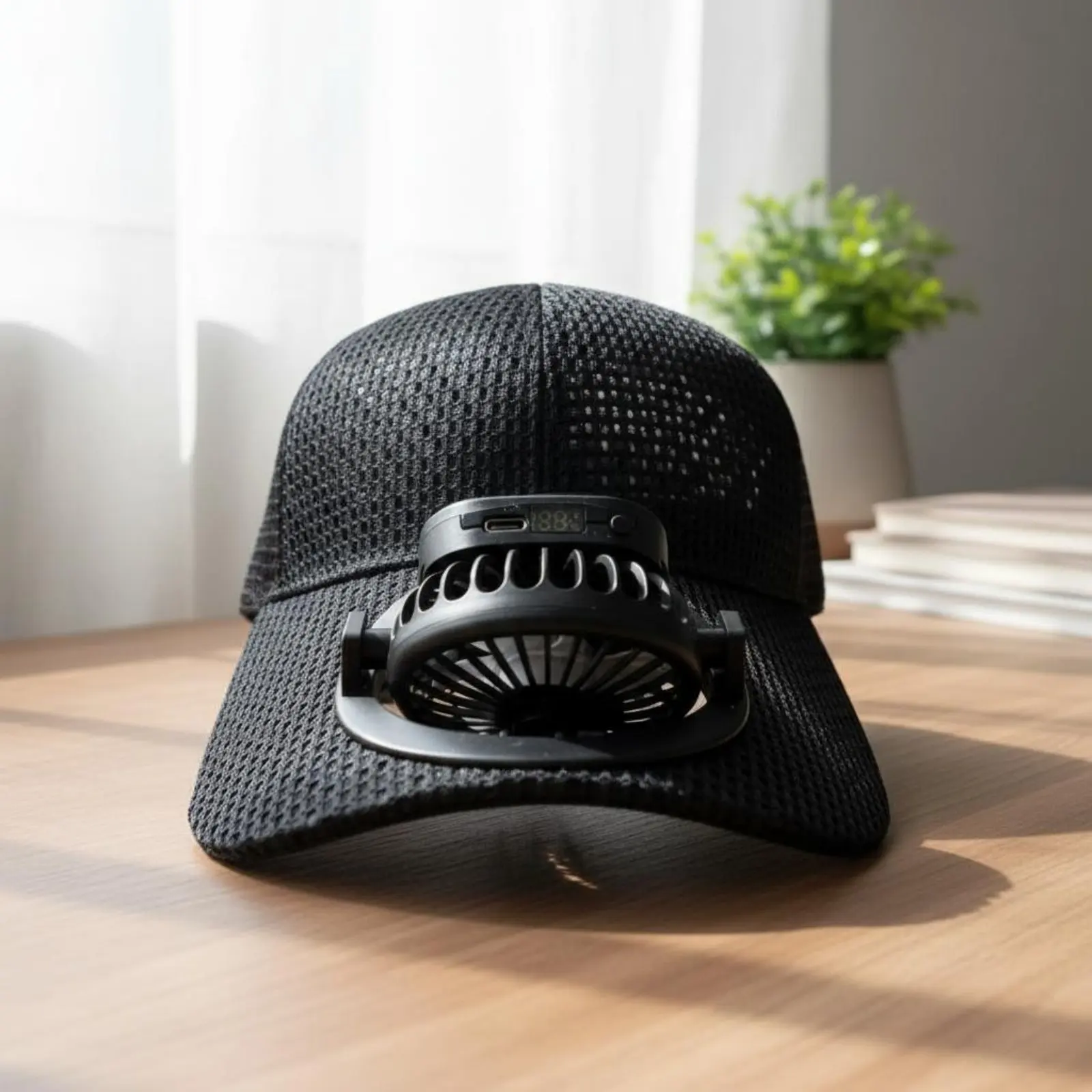 Solar Fan Hat USB Charging Fan Baseball Cap Mesh Sun Hat Cooling Mesh Trucker Cap for Summer