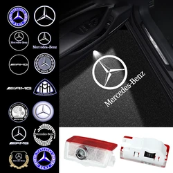 2pcs Car door welcome light logo Emblem For Mercedes Benz A C E GLC GLA GLE GLB Class W177 W205 W212 W213 X253 X156 W166 X247