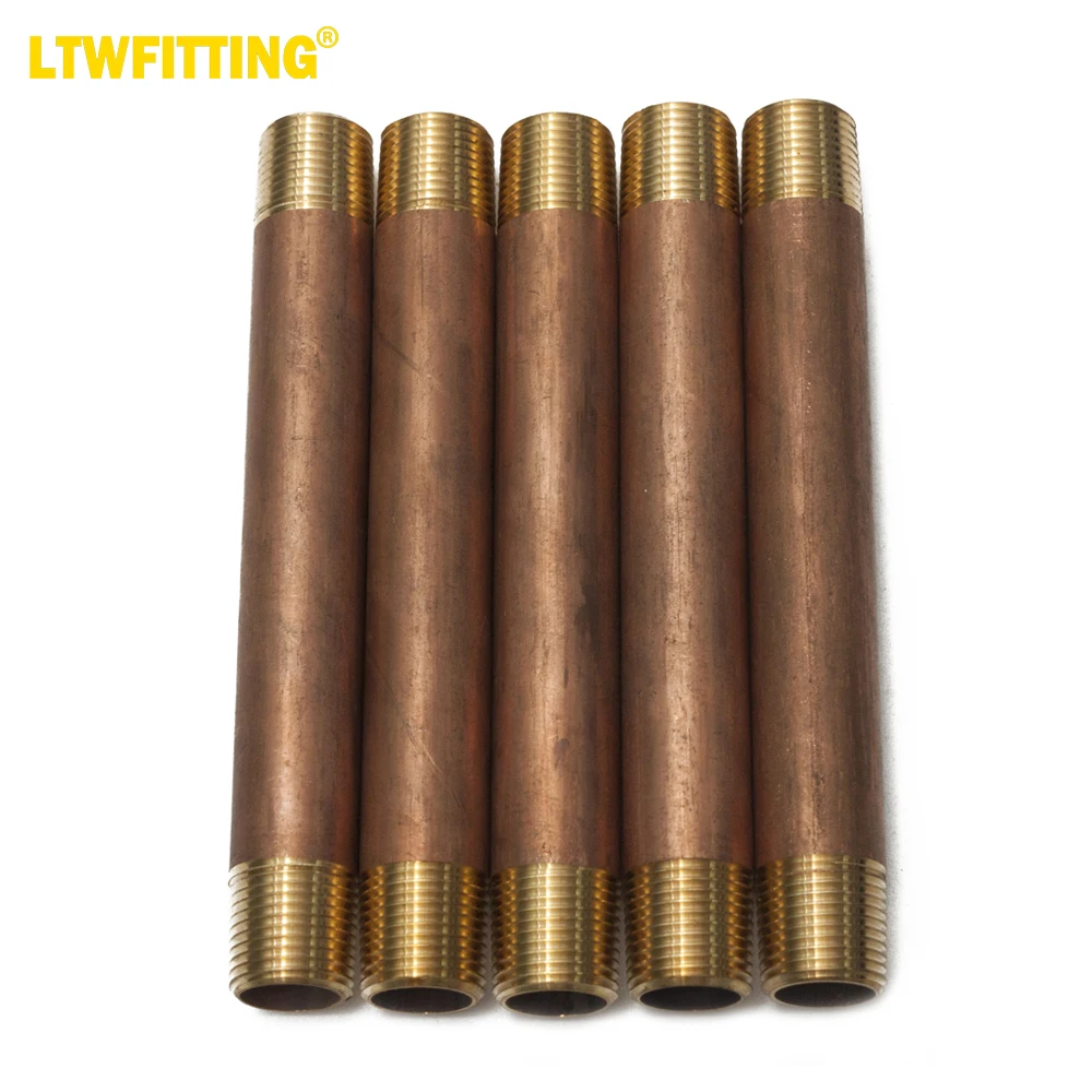 

LTWFITTING Brass Pipe 5" Long Nipple Fitting 3/8" Male NPT Air Water(Pack of 5)