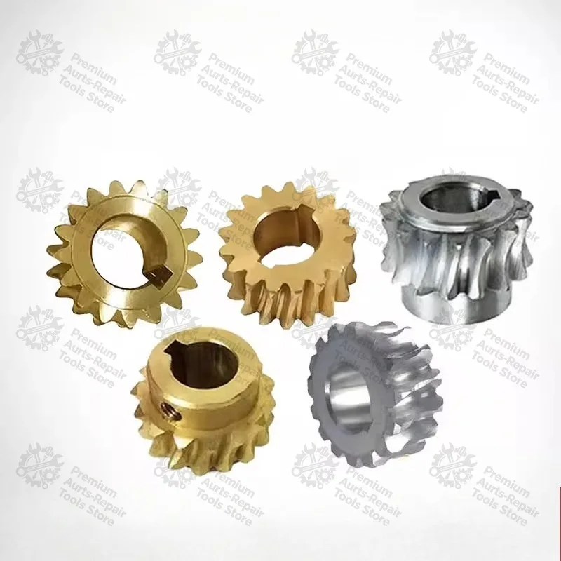 Meat Grinder Spare Parts, 15/17 Teeth Worm Turbine Gear, Key Bore 14/16/20/21mm, Copper & Aluminum Alloy Transmission Gear