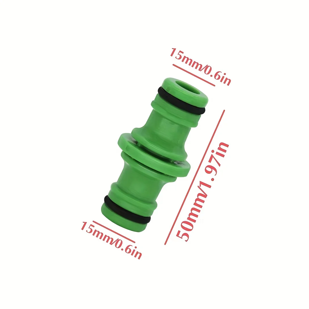 10Pcs Hose Pipe Connector Double Male Plastic Quick Fix Click On Rubber O Ring Garden Watering Hose ABS Quick Connector