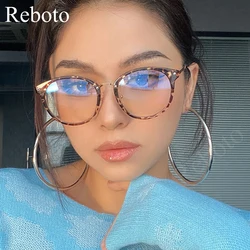 Retro Big Round Blue Light Computer Glasses TR90 Eyewear Frame