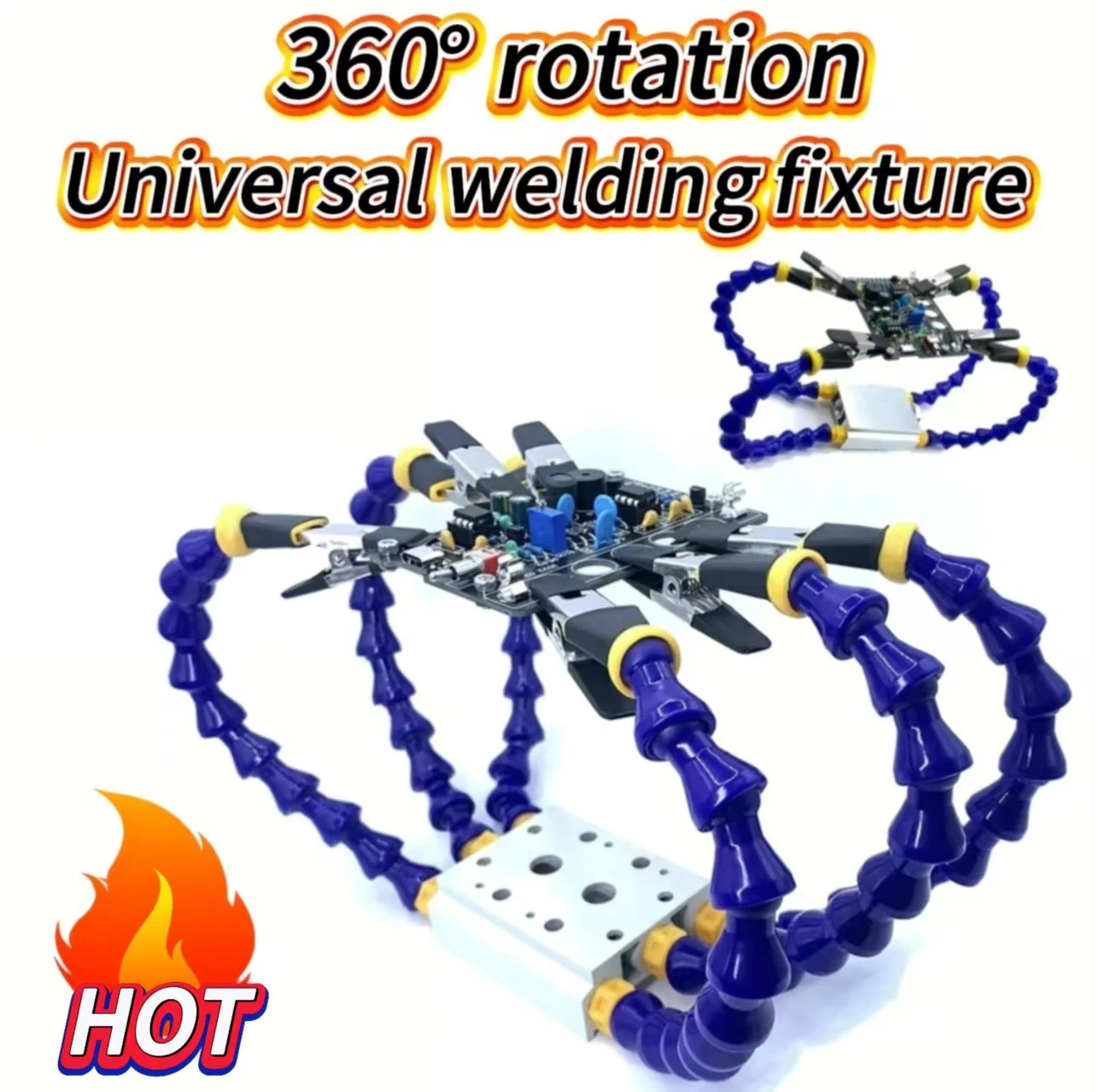 Welding Fixture Welding Table, Flexible Arm Maintenance Fixture Multi-Functional Aluminum Alloy Fixture Suitable for PCB Welding