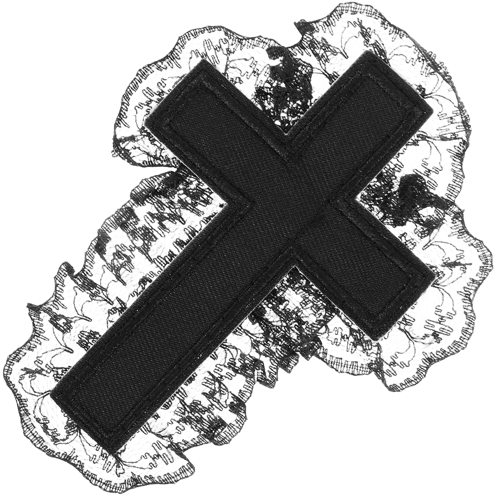 

Gothic Lace Hair Clip with Cross Design Black Fabric Barrette for Women Fashion Punk Hair Accessory Ideal for Costume Events and