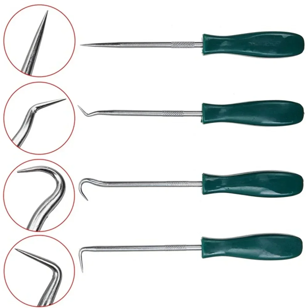 4Pcs Mini Oil Seal Hook Set Automotive Seal Puller and O-Ring Remover Precision Picks with Non-Slip Handles Car Repair Gasket
