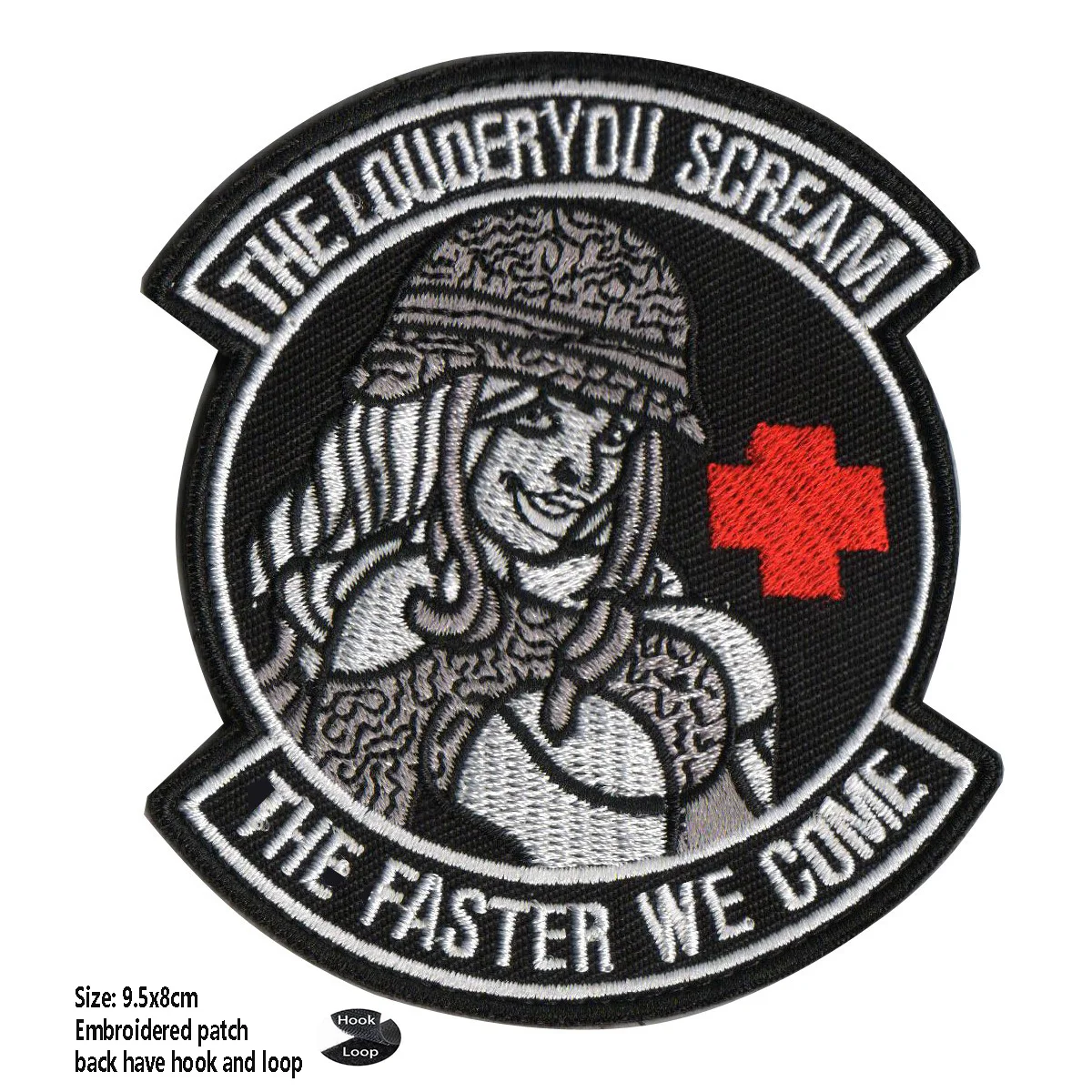 Outdoor Search Rescue Skull Medical Embroidery Magic Badge Cloth Attached Rescue Life Star Backpack Morale MEDIC PVC Armband