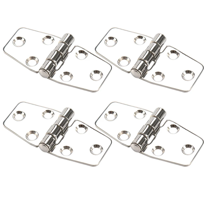 

4pcs Stainless Steel Hinges Folding 180 ° Flat Open Loose-leaf Cabinet Door Table Wooden Box Hinge Marine Hardware Accessories