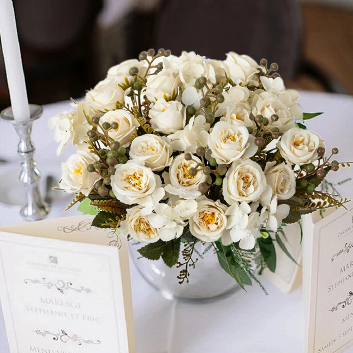 1 قطعة ورود مقلدة، عيد الحب، الزفاف، عيد الأم، عيد الشكر، الربيع ديكور المنزل الداخلي والحديقة الخارجية #6