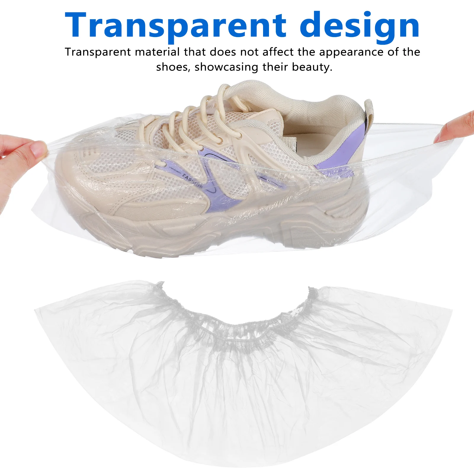 

200 pcs Plastic Disposable Waterproof Shoe Protectors For Home Indoor Use Pe Shoe Covers Booties Covers For Workplace Travel