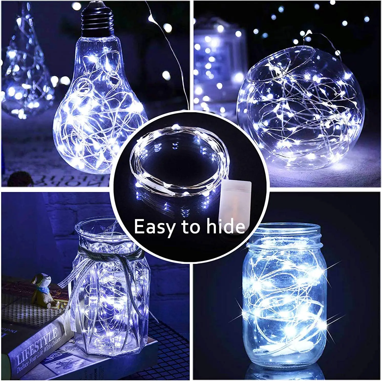 20 40LEDs Lichterkette Batterie Betrieben Kupferdraht LED String Lichter Wasserdicht für DIY Hochzeit Party Schlafzimmer Weihnachten Decor