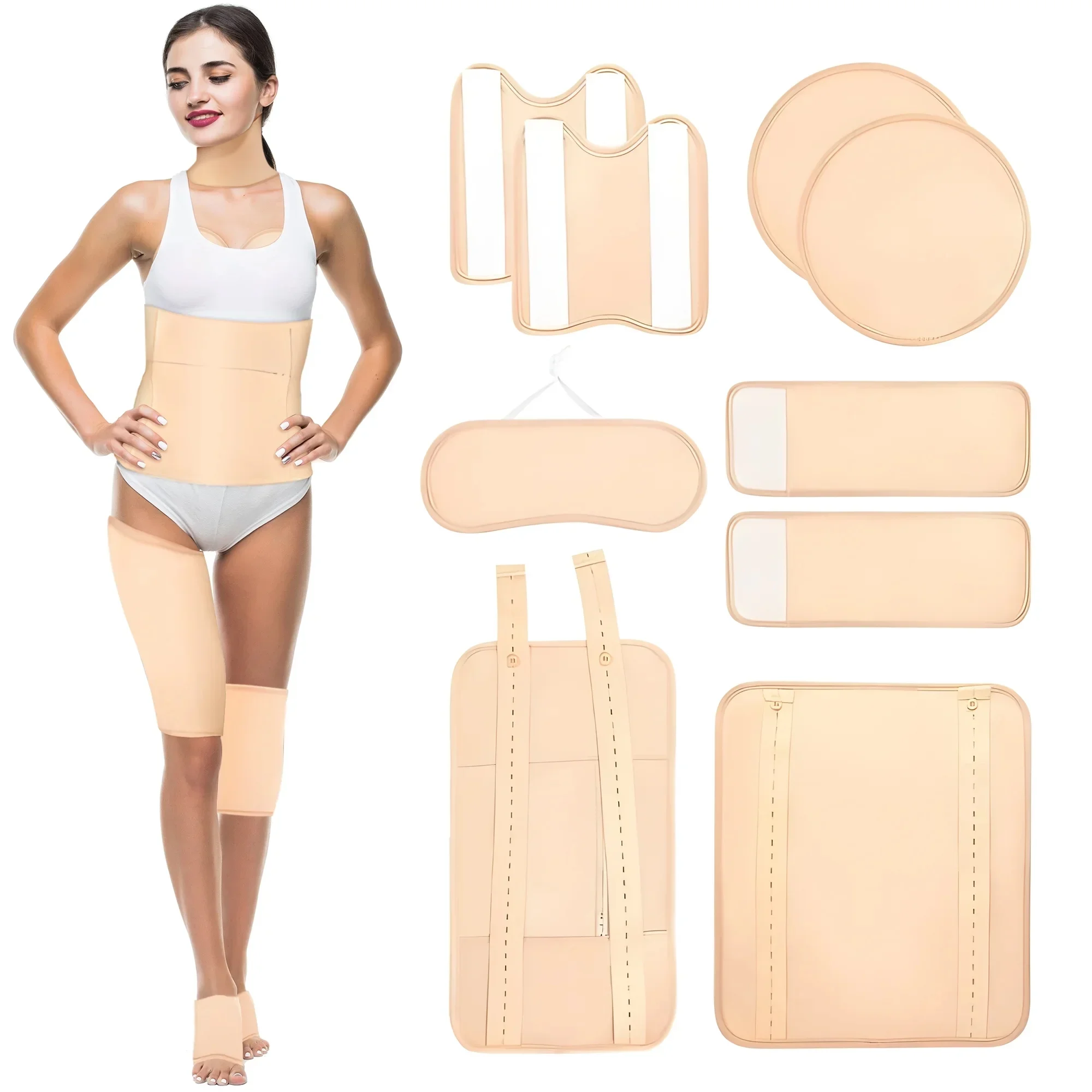

Castor Oil Pack Wrap, 9Pcs Reusable Castor Oil Pack Kit for Neck Chest Waist Back Knee and Feet, Waterproof & Anti Oil Leak