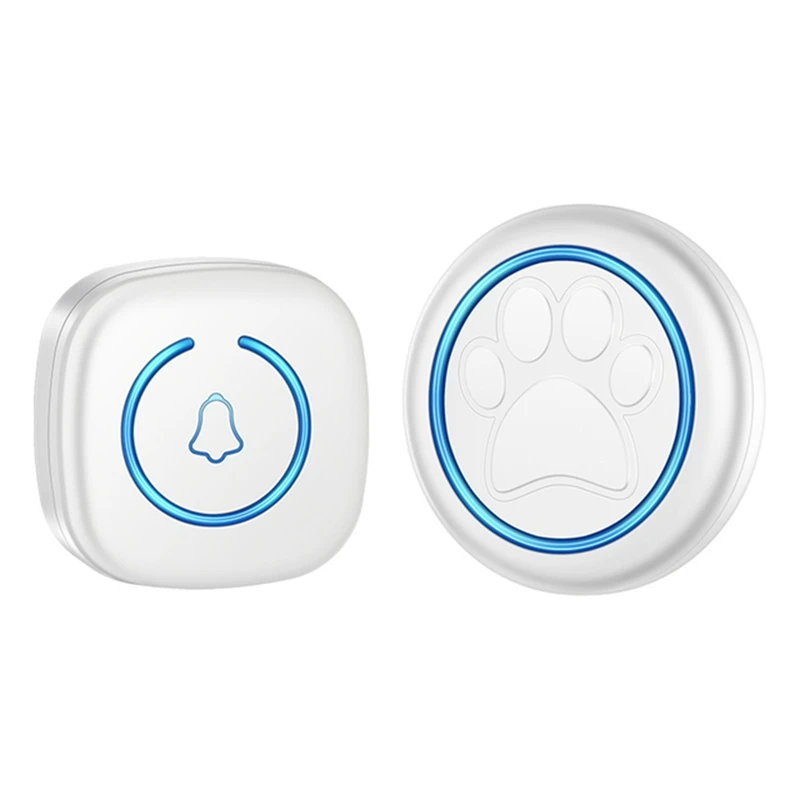 جديد-جرس باب لاسلكي للقطط والكلاب نطاق 300 متر 60 أغنية حجم كبير مقاوم للماء جرس تدريب المنزل الذكي الولايات المتحدة التوصيل