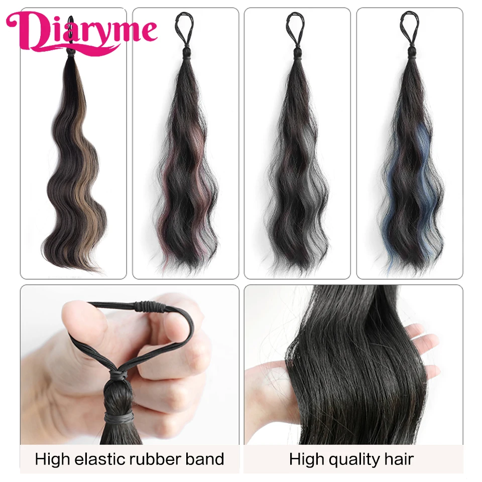 DIY Self-winding Hair Bundle Hair Bun Wig Synthetic Curly Ponytail Hair Bundle Hair Extensions Braid Lazy Fluffy Fake Ponytail