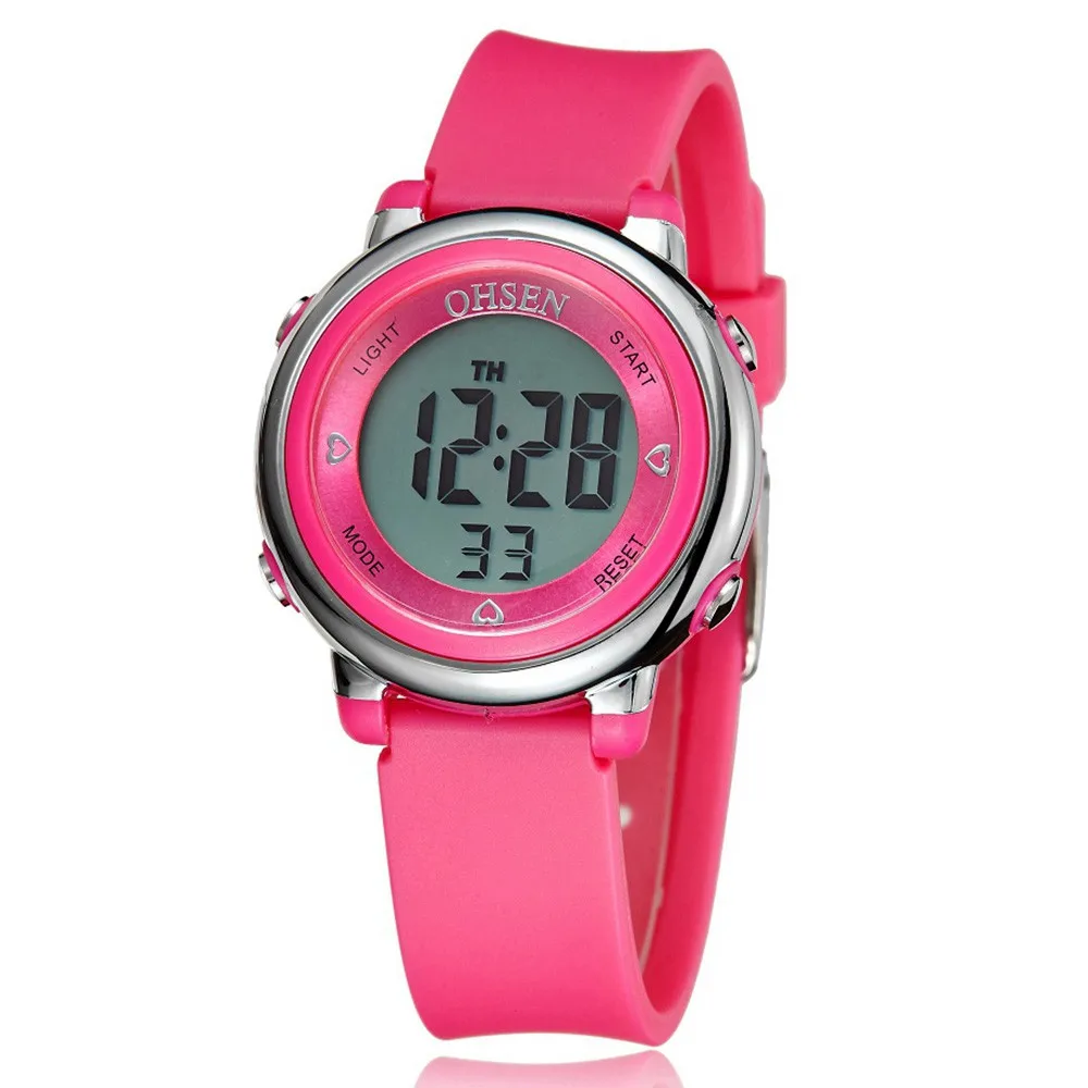 New Watch for Girl Women Sport digital LCD Watch 50M Diving White silicone strap cartoon Children Student wristwatch Kid Gifts