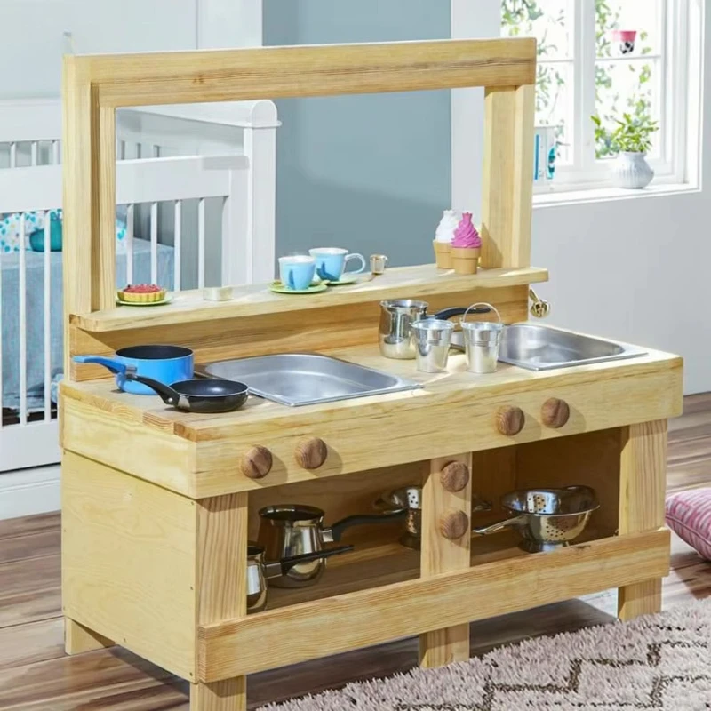 

Детская ролевая игра на открытом воздухе, набор кухонной мебели с грязью, среда, детский сад, занятия по уходу за детьми на открытом воздухе