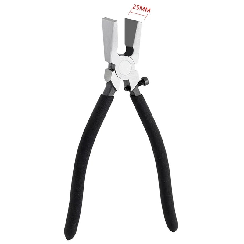 AC88 210MM Glass Running Pliers, Flat End Jewelry Making Wire Drawing Pliers with Restriction Screw, Glass Cutting Breaking Tool